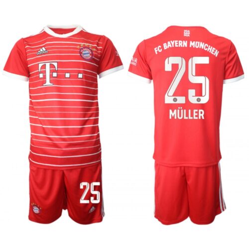 68616c9495b41_1 Men's FC Bayern Munchen #25 Thomas Muller 22/23 Red Home Soccer Jersey Suit