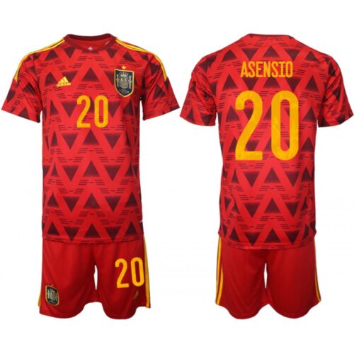 68616cca05921_1 Men's Spain #20 Asensio Red Home Soccer Jersey Suit