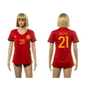 68616cd2ad719_1 Women's Spain #21 Nolito Red Home Soccer Country Jersey