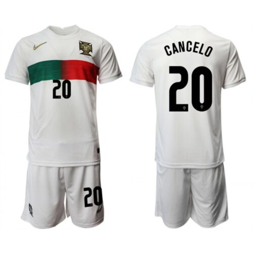 68616ce547bdc_1 Men's Portugal #20 Cancelo White Away Soccer Jersey Suit 001