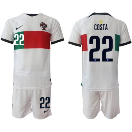 68616cea4ed17_1 Men's Portugal #22 Costa White Away Soccer Jersey Suit