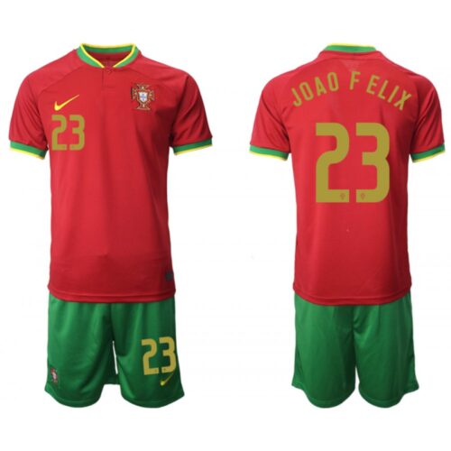 68616cecddfc0_1 Men's Portugal #23 Joao f elix Red Home Soccer Jersey Suit