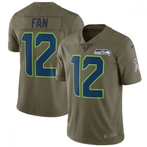 68616cee8b4f3_1 Youth Seattle Seahawks #12 Fan Olive Salute To Service Limited Stitched NFL Jersey