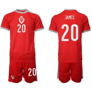 68616d0a0f0c0_1 Men's Wales #20 James Red Home Soccer Jersey Suit