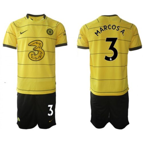 68616d125bb0a_1 Men's Chelsea #3 Marcos Alonso 2021/22 Yellow Away Soccer Jersey Suit