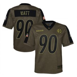 68616d3dad5f5_1 Youth Pittsburgh Steelers #90 T.J. Watt 2021 Olive Salute To Service Limited Stitched Jersey