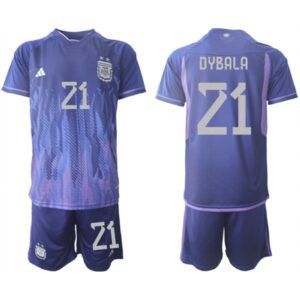 68616d3fb61a9_1 Men's Argentina #21 Dybala Purple 2022 FIFA World Cup Away Soccer Jersey Suit