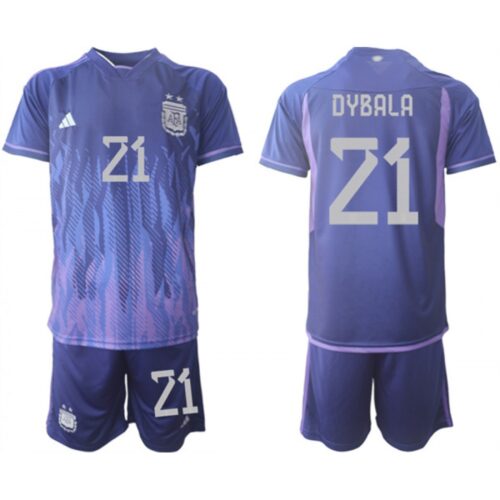 68616d3fb61a9_1 Men's Argentina #21 Dybala Purple 2022 FIFA World Cup Away Soccer Jersey Suit