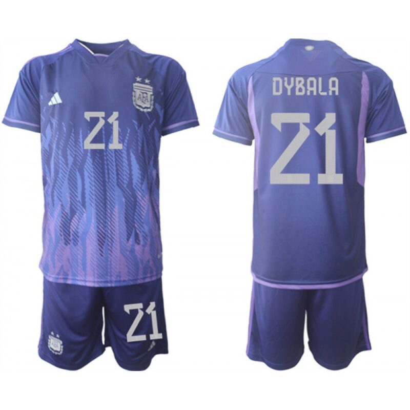68616d3fb61a9_1 Men's Argentina #21 Dybala Purple 2022 FIFA World Cup Away Soccer Jersey Suit