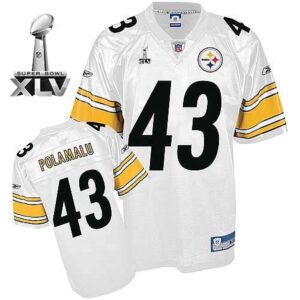 68616d4a4b9a8_1 Steelers #43 Troy Polamalu White Super Bowl XLV Stitched Youth NFL Jersey