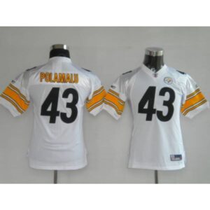 68616d4d12589_1 Steelers #43 Troy Polamalu White Stitched Youth NFL Jersey