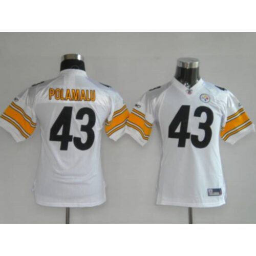 68616d4d12589_1 Steelers #43 Troy Polamalu White Stitched Youth NFL Jersey