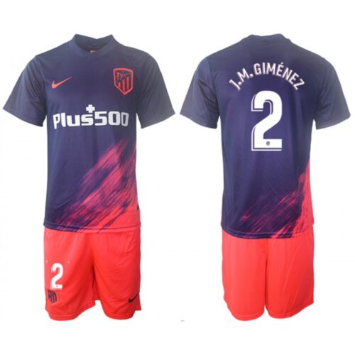 68616d5ad780d_1 Men's Athletic De Madrid #2 Jose Gimenez Purple Away Soccer Jersey Suit