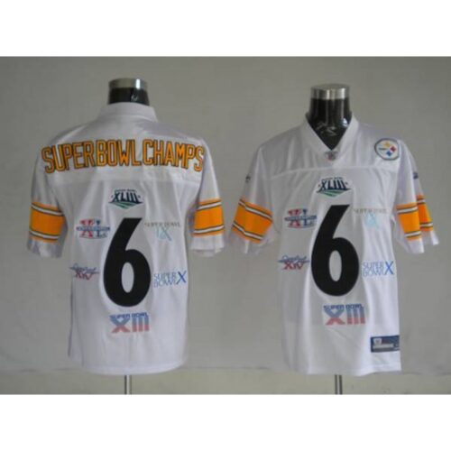 68616d5b6fe76_1 Steelers 6 Super Bowl Champion Patch White Stitched Youth NFL Jersey