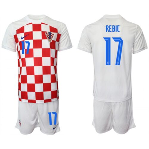 68616d60a8cb4_1 Men's Croatia #17 Rebic White Home Soccer Jersey Suit