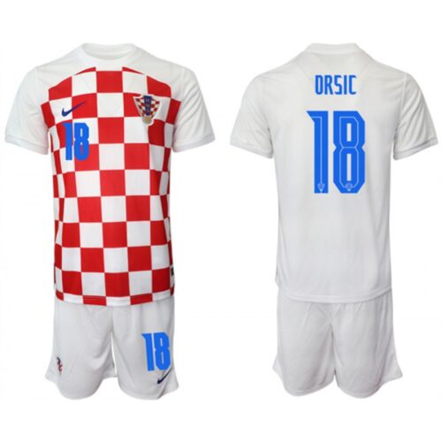 68616d634189f_1 Men's Croatia #18 Drsic White Home Soccer Jersey Suit