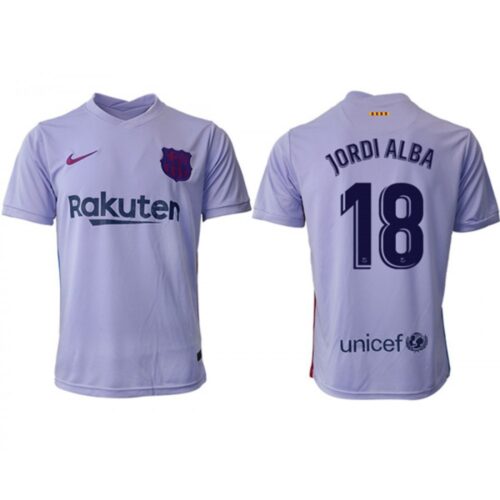 68616d6b12f7e_1 Men's Barcelona #18 Jordi Alba 2021/22 Grey Away Soccer Jersey