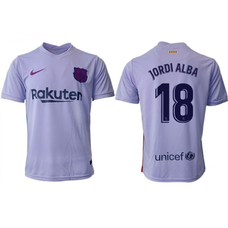 68616d6b12f7e_1 Men's Barcelona #18 Jordi Alba 2021/22 Grey Away Soccer Jersey