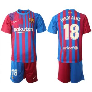 68616d708d384_1 Men's Barcelona #18 Jordi Alba 2021/22 Red Blue Home Soccer Jersey Suit