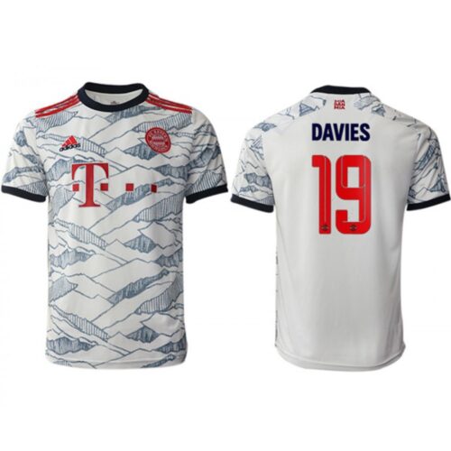68616d8369e42_1 Men's FC Bayern Munchen #19 Alphonso Davies White Away Soccer Jersey