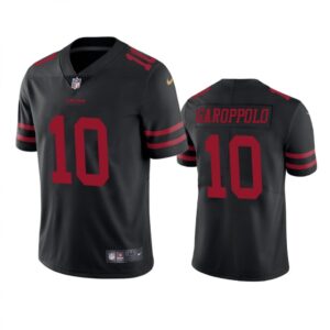 68616db583fb4_1 Youth NFL San Francisco 49ers #10 Jimmy Garoppolo Black Vapor Untouchable Limited Stitched Jersey