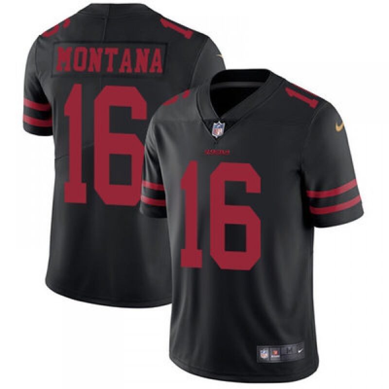 68616dc0d7f8b_1 Youth NFL San Francisco 49ers #16 Joe Montana Black Vapor Untouchable Limited Stitched Jersey