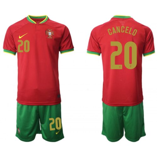68616dcaf41f6_1 Men's Portugal #20 Cancelo Red Home Soccer Jersey Suit