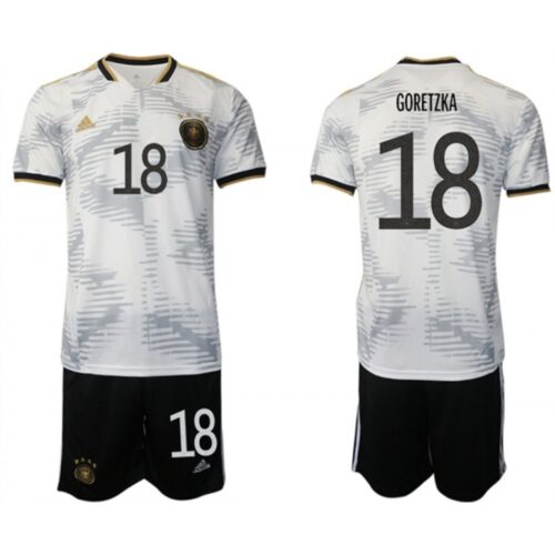 68616dface012_1 Men's Germany #18 Goretzka White 2022 FIFA World Cup Home Soccer Jersey Suit