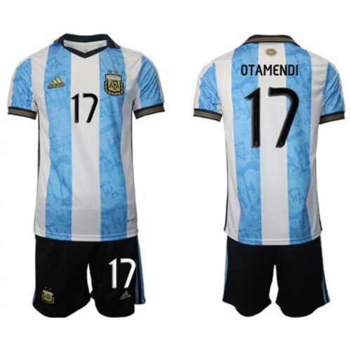 68616e0bc0532_1 Men's Argentina #17 Otamendi White/Blue Home Soccer Jersey Suit