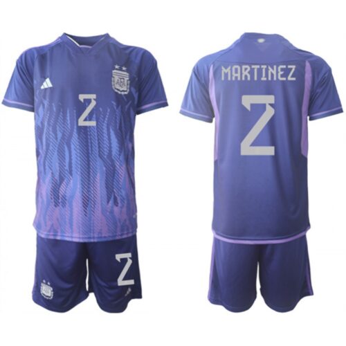 68616e0e9f338_1 Men's Argentina #2 Martinez Purple 2022 FIFA World Cup Away Soccer Jersey Suit