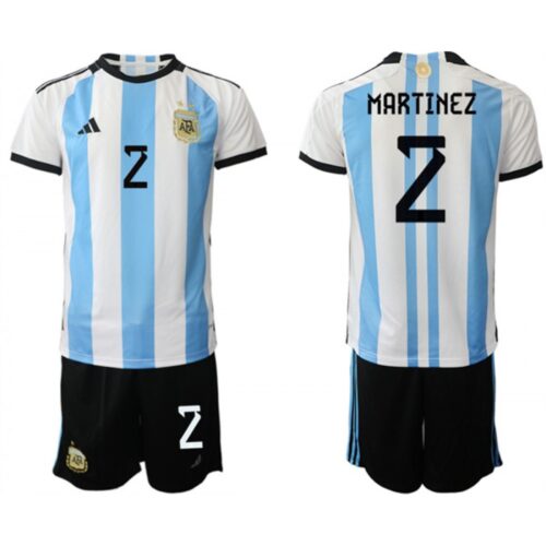 68616e1202d19_1 Men's Argentina #2 Martinez White/Blue 2022 FIFA World Cup Home Soccer Jersey Suit