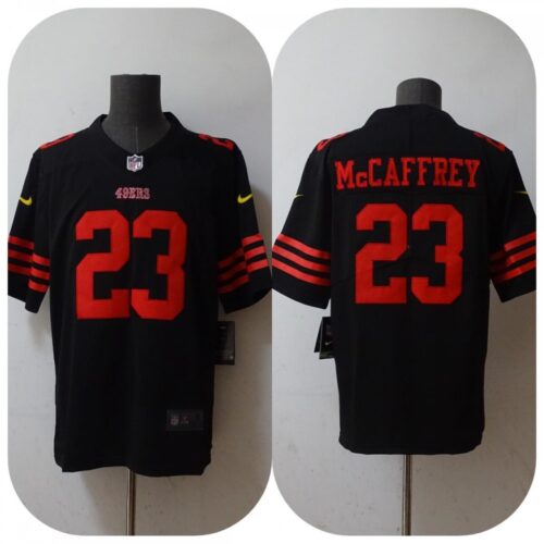 68616e16b7792_1 Youth San Francisco 49ers #23 Christian McCaffrey 2022 Black Vapor Untouchable Stitched Jersey