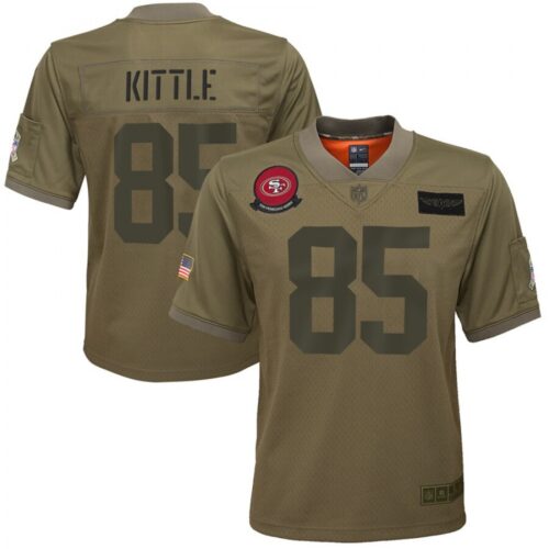 68616e22c2b5e_1 Youth NFL San Francisco 49ers #85 George Kittle 2019 Camo Salute To Service Limited Stitched Jersey