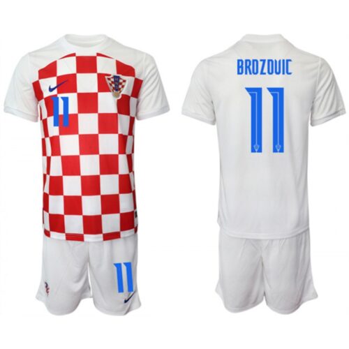 68616e2657ef8_1 Men's Croatia #11 Brozovic White Home Soccer Jersey Suit
