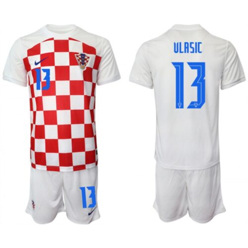 68616e29433a9_1 Men's Croatia #13 Vlasic White Home Soccer Jersey Suit