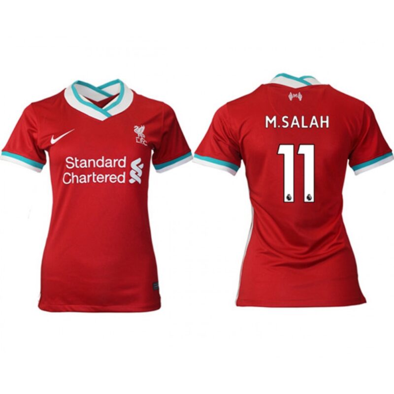 68616e32661a4_1 Women's Liverpool #11 Salah Red Home Soccer Club Jersey