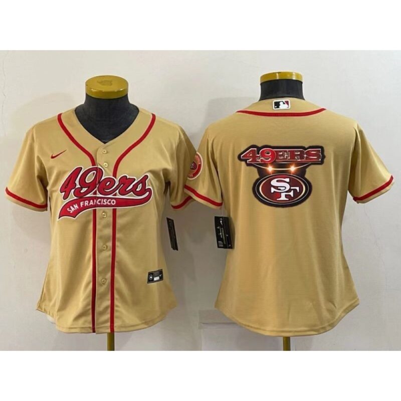 68616e387ad65_1 Youth San Francisco 49ers Gold Team Big Logo With Patch Cool Base Stitched Baseball Jersey