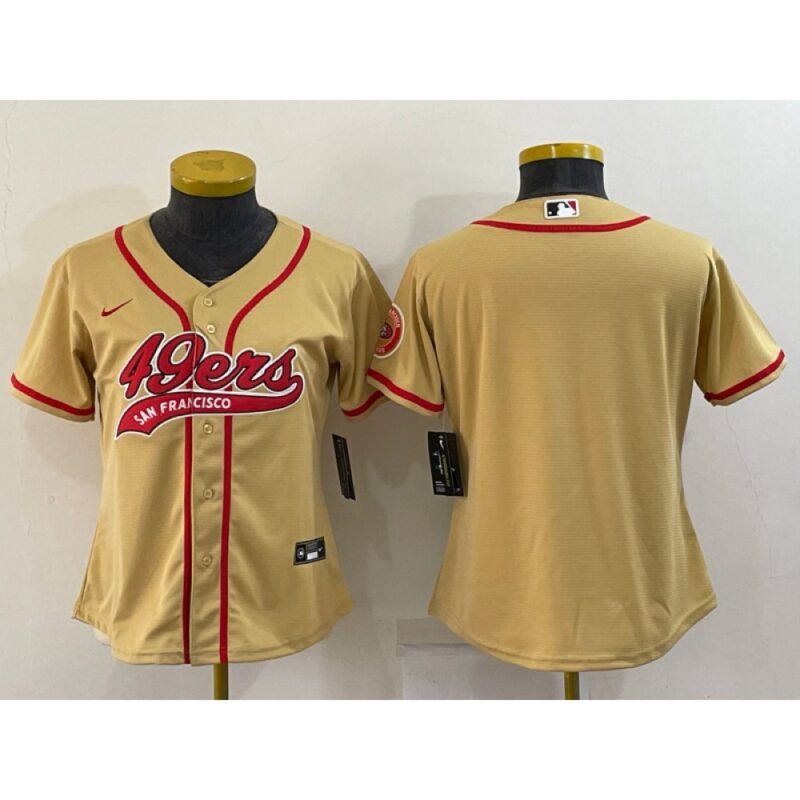 68616e3b1b7e8_1 Youth San Francisco 49ers Blank Gold With Patch Cool Base Stitched Baseball Jersey