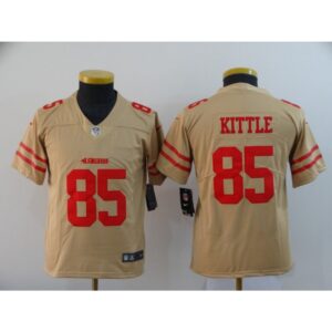68616e3db08f0_1 Youth San Francisco 49ers #85 George Kittle Gold Inverted Legend Stitched Jersey