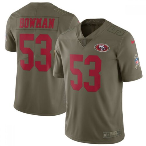 68616e77e31bd_1 Youth San Francisco 49ers #53 NaVorro Bowman Olive Salute To Service Limited Stitched NFL Jersey