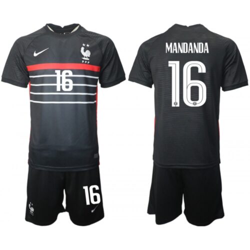 68616e8e62351_1 Men's France #16 Mandanda Black Home Soccer Jersey Suit