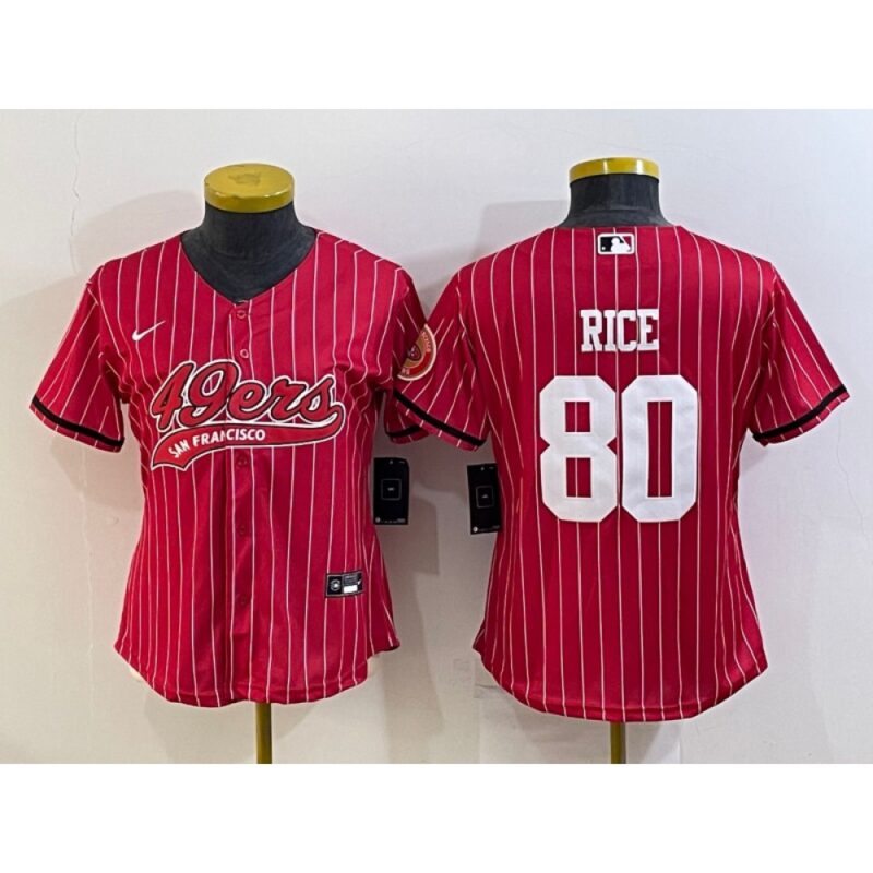 68616ea0f0491_1 Youth San Francisco 49ers #80 Jerry Rice Red With Patch Cool Base Stitched Baseball Jersey