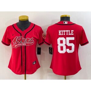 68616ea9eb514_1 Youth San Francisco 49ers #85 George Kittle Red With Patch Cool Base Stitched Baseball Jersey