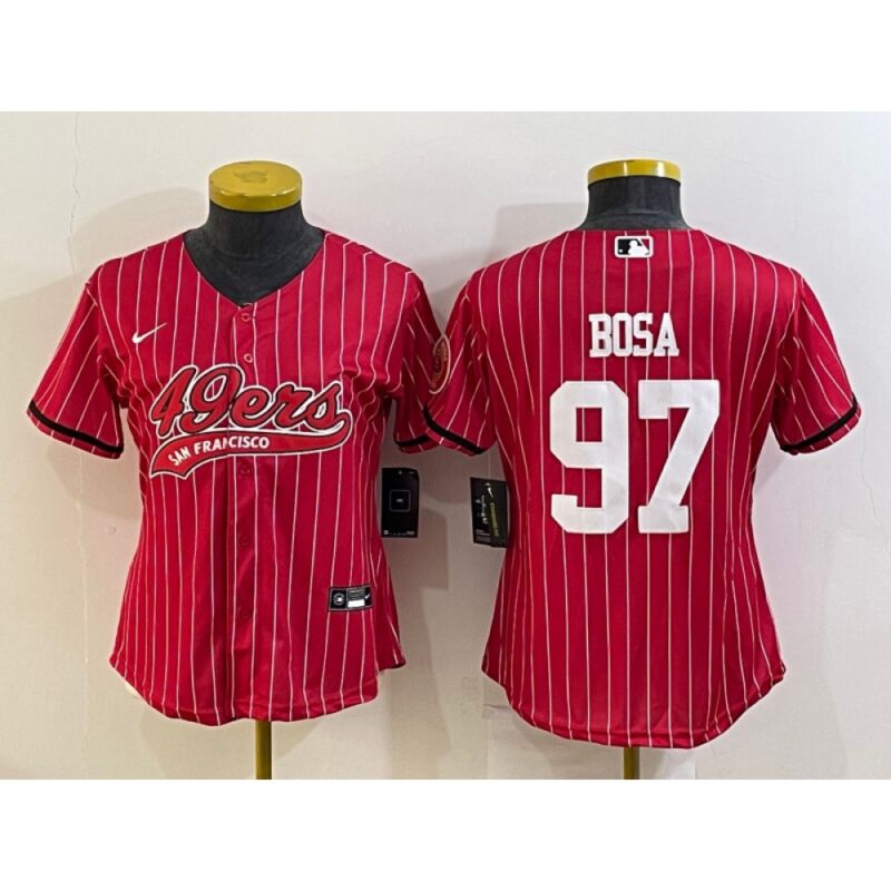 68616eaccaef7_1 Youth San Francisco 49ers #97 Nick Bosa Red With Patch Cool Base Stitched Baseball Jersey