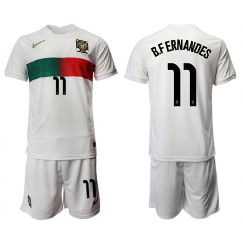 68616eb235d88_1 Men's Portugal #11 B. Fernandes White Away Soccer Jersey Suit
