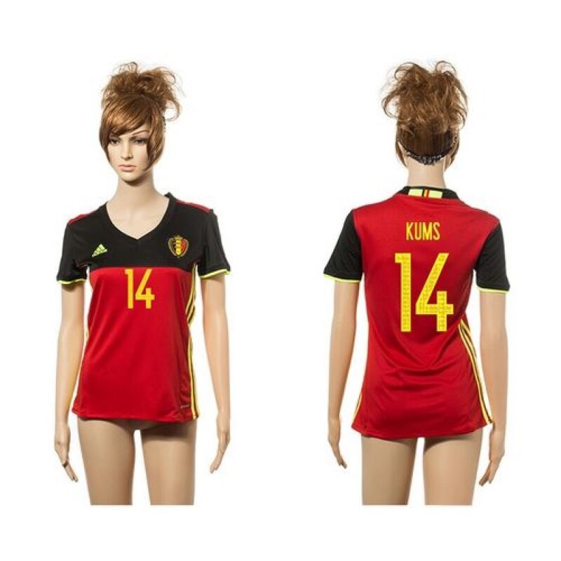 68616ee696515_1 Women's Belgium #14 Kums Red Home Soccer Country Jersey