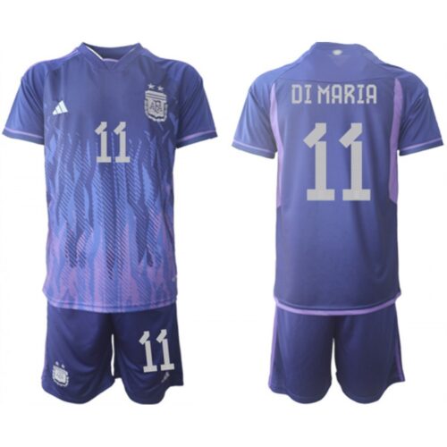 68616eeef399f_1 Men's Argentina #11 Di maria Purple 2022 FIFA World Cup Away Soccer Jersey Suit