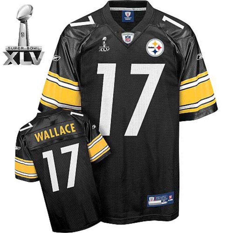 68616effae0c4_1 Steelers #17 Mike Wallace Black With Yellow Number Super Bowl XLV Stitched Youth NFL Jersey