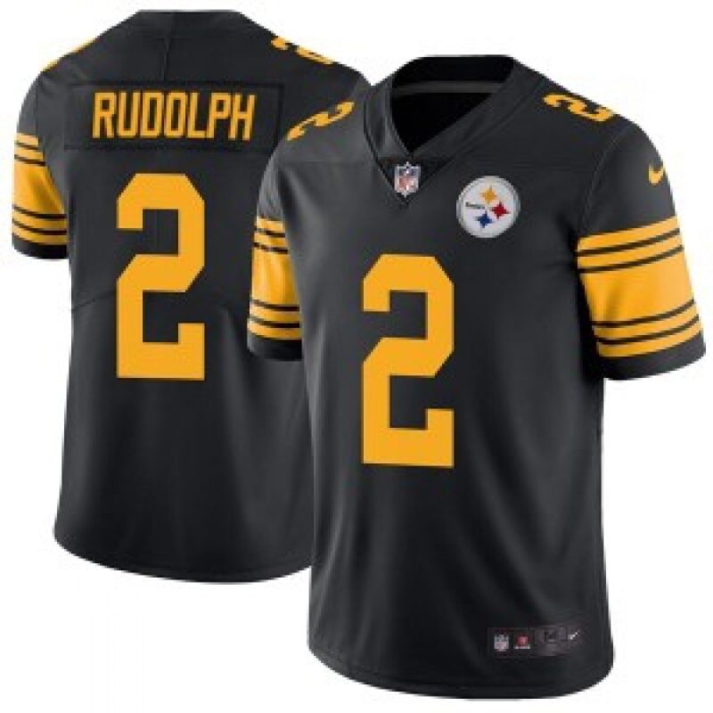 68616f057b57e_1 Youth Pittsburgh Steelers #2 Mason Rudolph Black 2019 Color Rush Stitched NFL Jersey