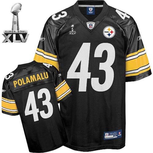 68616f0b2c6f9_1 Steelers #43 Troy Polamalu Black Super Bowl XLV Stitched Youth NFL Jersey